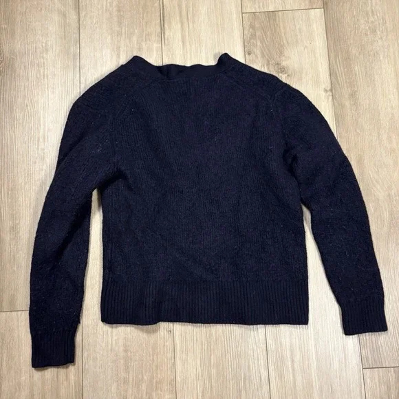 Ted Baker Long Sleeve Cardigan Navy Blue SWEATER Medium Wool V Neck - Picture 7 of 7